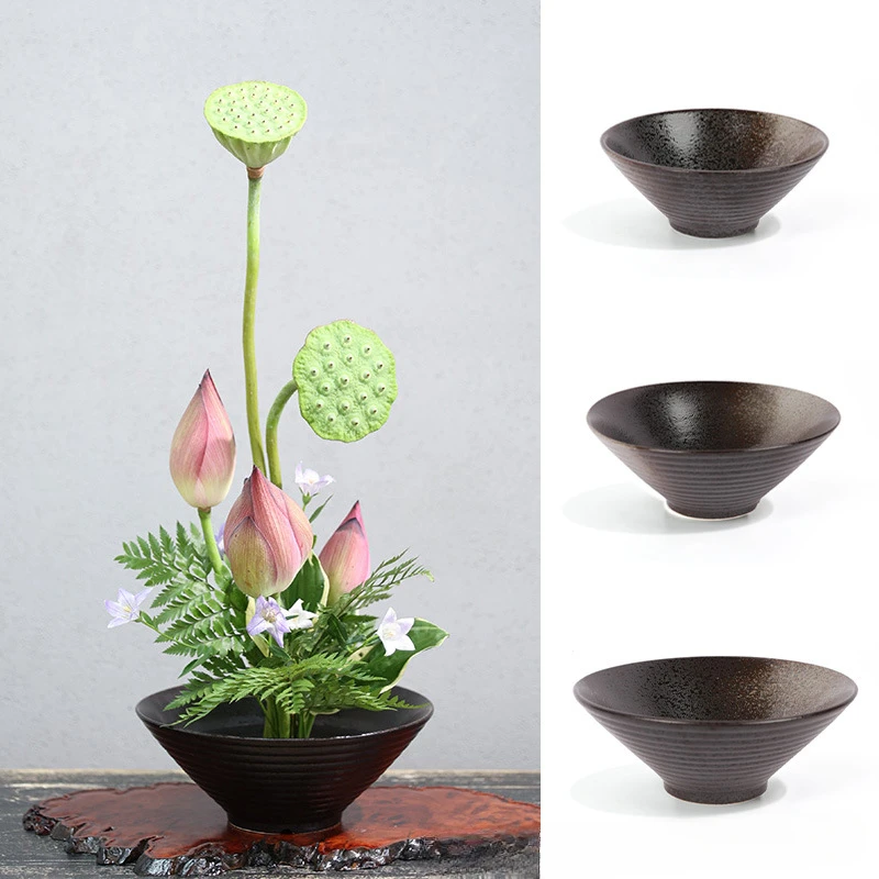 Ikebana Vase Kenzan - กบญี่ปุ่นแจกันเซรามิคช่อดอกไม้ชามอุปกรณ์ Kenzan จัด Ikebana Centerpieces งานแต่งงานผู้ถือดอกไม้