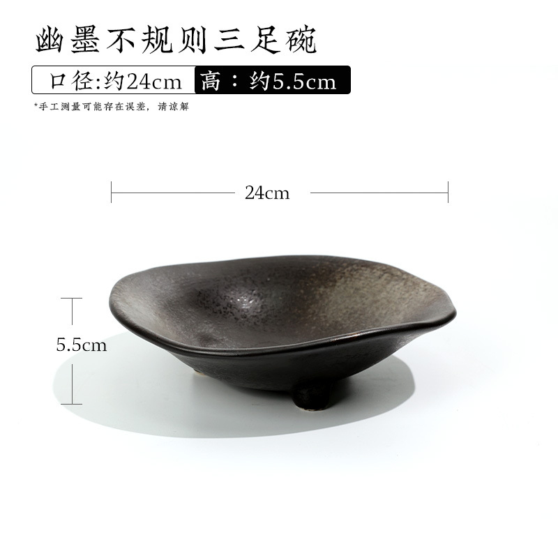 Ikebana Vase Kenzan - แจกันดอกไม้เซรามิกทรงสามขาแบบเรโทรเซน สไตล์จีน-ญี่ปุ่น สำหรับจัดดอกไม้แบบอิเคบานะ พร้อมเคนซัน สำหรับตกแต่งบ้านโอฮาระ