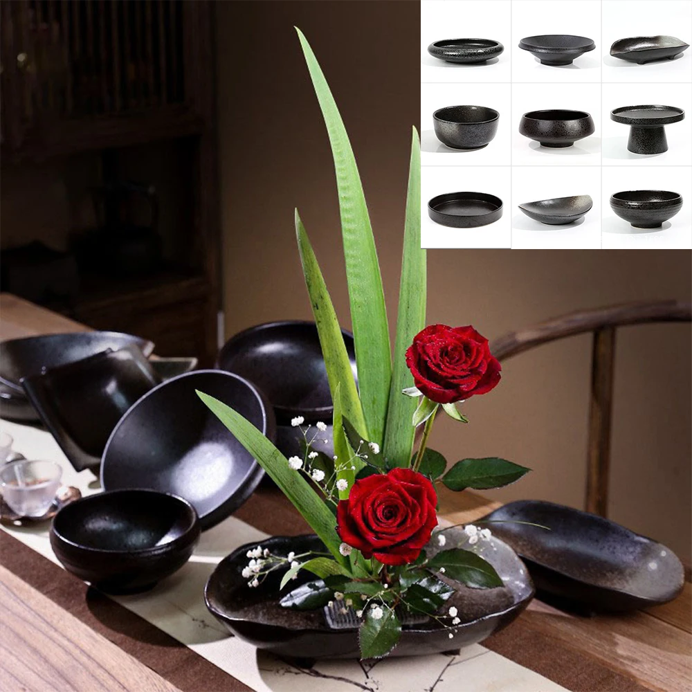 Ikebana Vase Kenzan - แจกันเซรามิกรูปกบญี่ปุ่น ikebana จัดดอกไม้โต๊ะน้ำชาอุปกรณ์จัดช่อดอกไม้สไตล์การตกแต่งบ้านวินเทจของ Ikebana