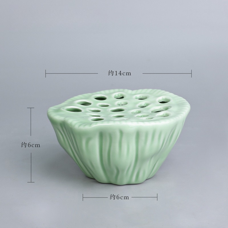 แจกันเซรามิกรูปดอกบัวแบบจีน 1  - Ikebana Vase Kenzan บทวิจารณ์และราคา