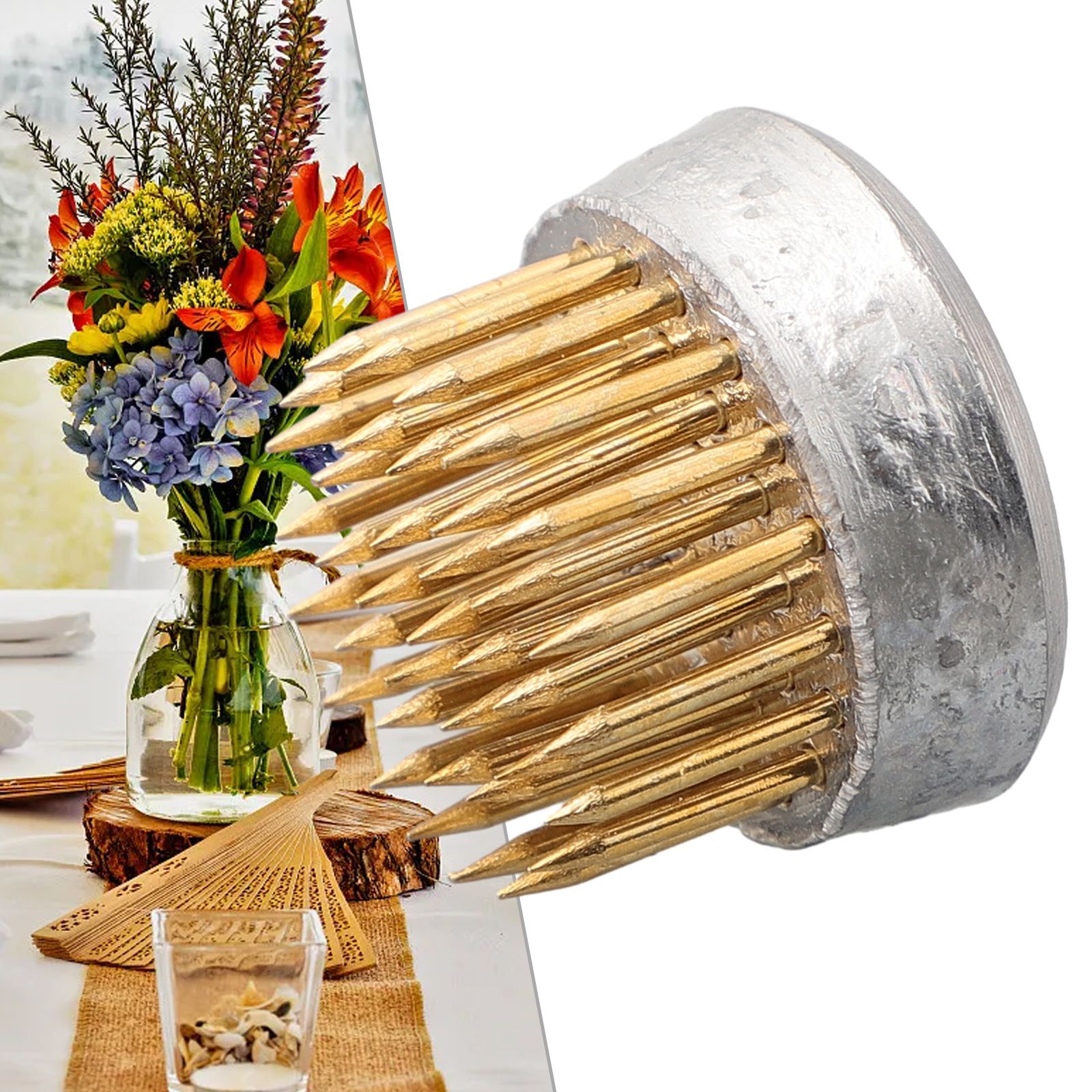 รอบ Ikebana ดอกไม้กบปะเก็น Art - Ikebana Vase Kenzan บทวิจารณ์และราคา